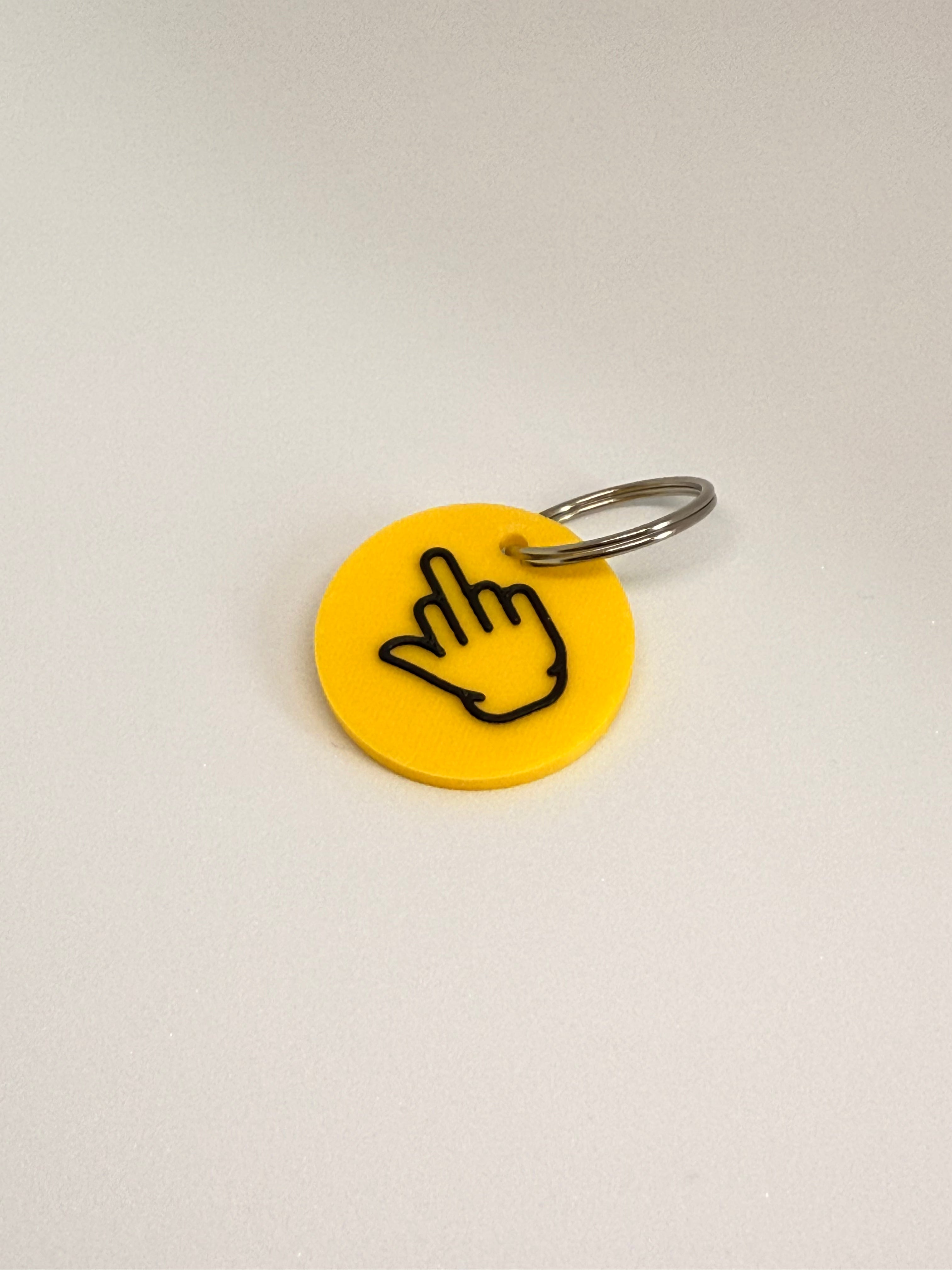 Middle Finger Keyring Yellow & Black