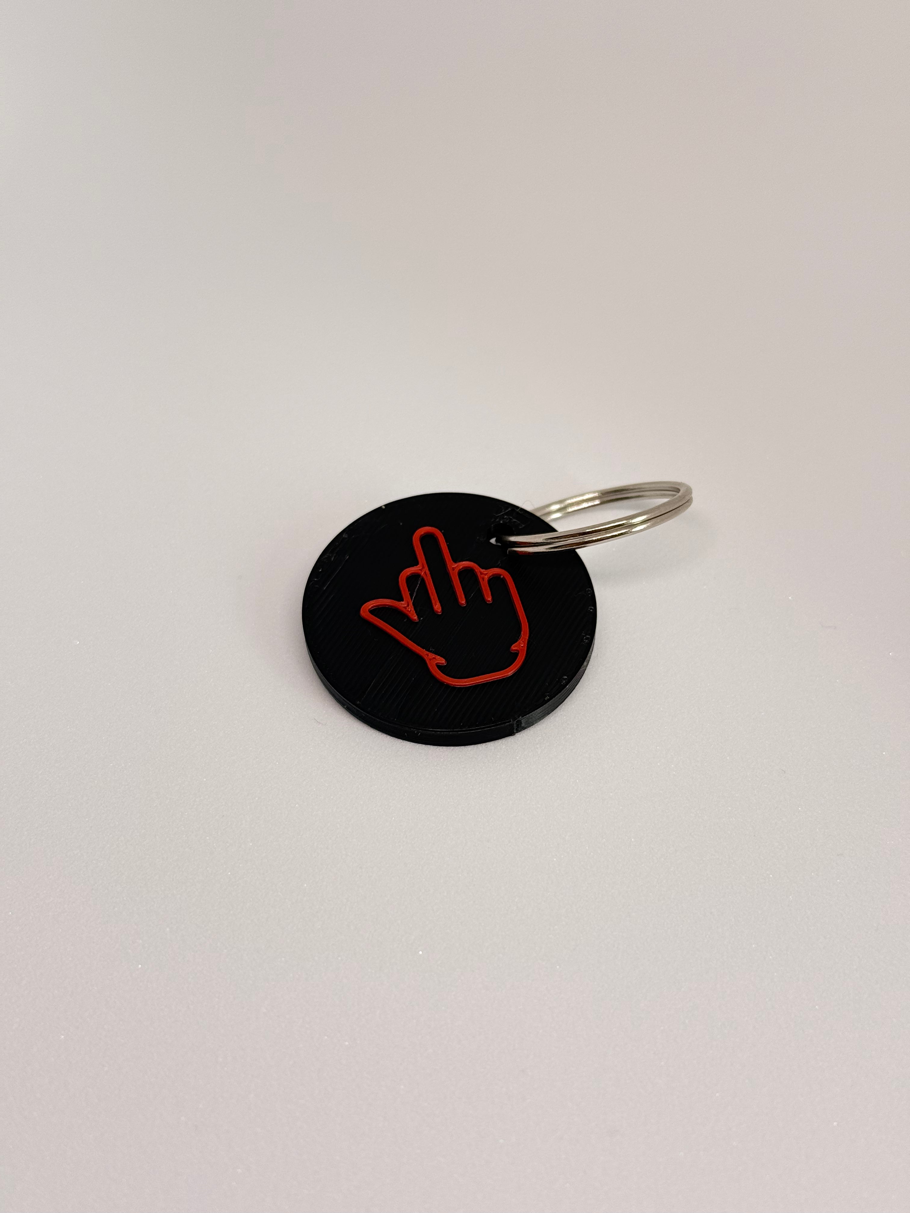 Middle Finger Keyring Black & Red
