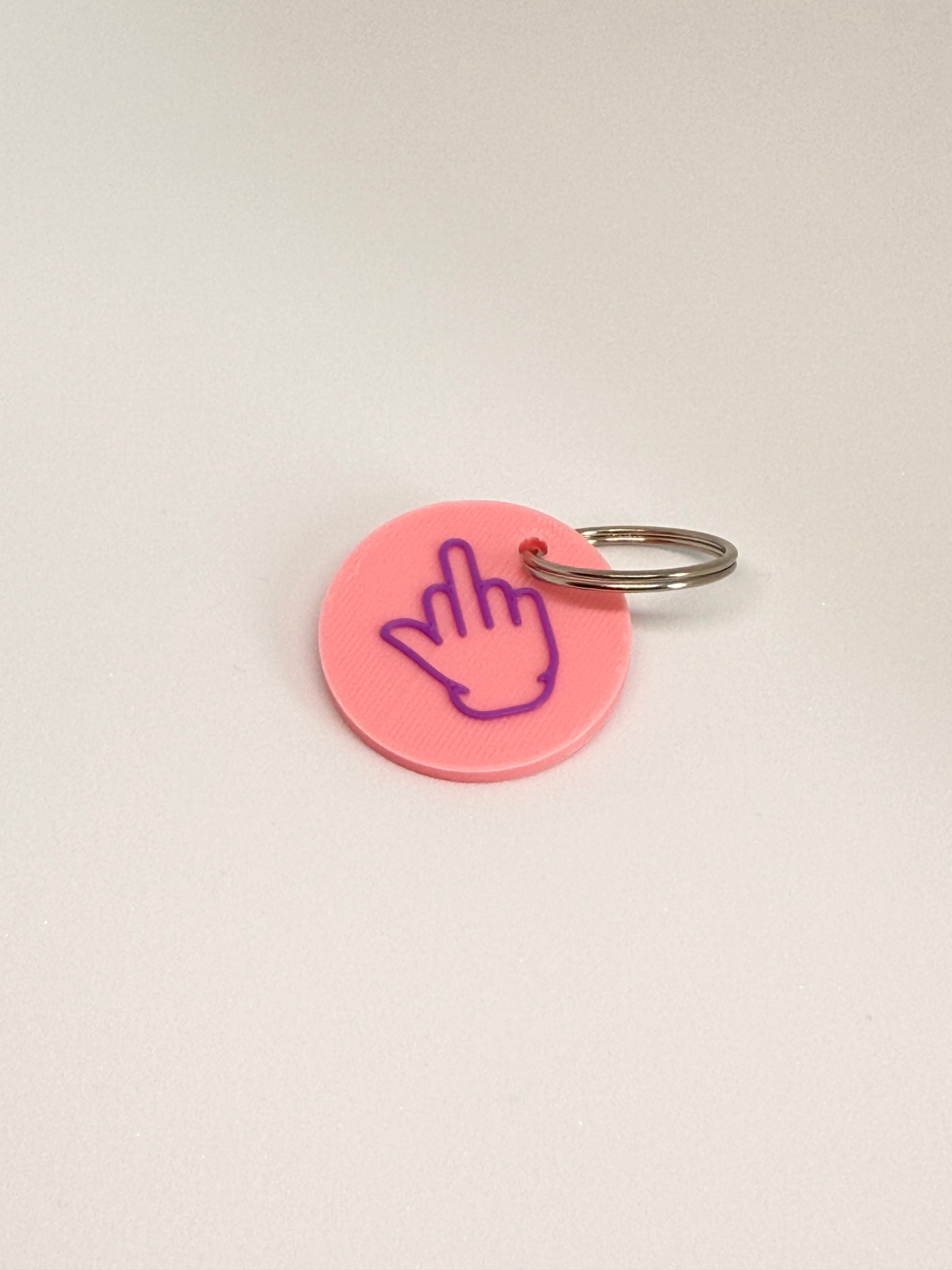 Middle Finger Keyring Pink & Purple