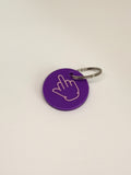 Middle Finger Keyring Purple & Pink