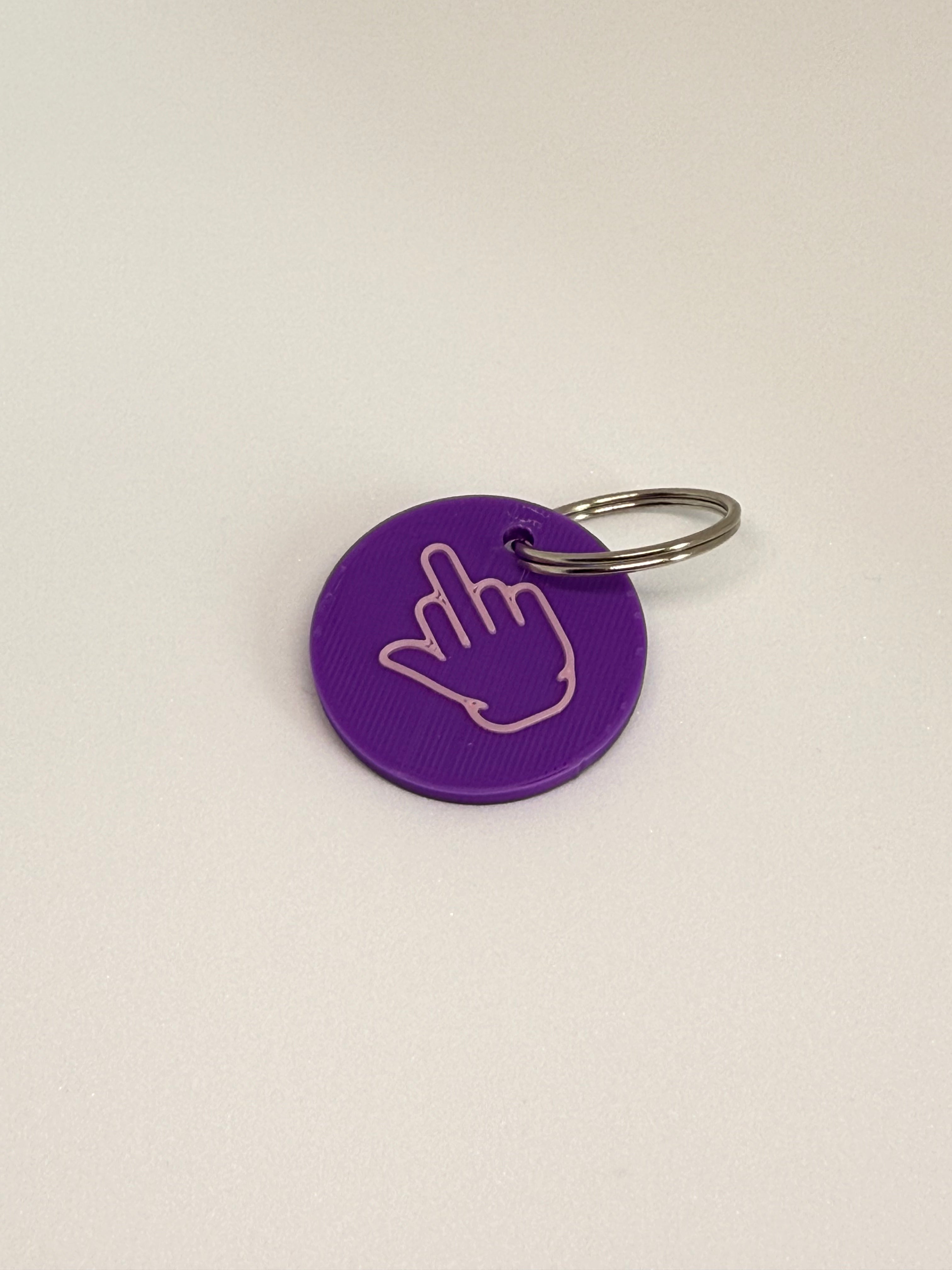 Middle Finger Keyring Purple & Pink